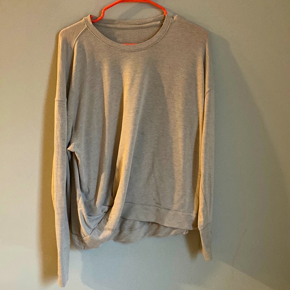 All in Motion cream front fold casual fit sweatshirt